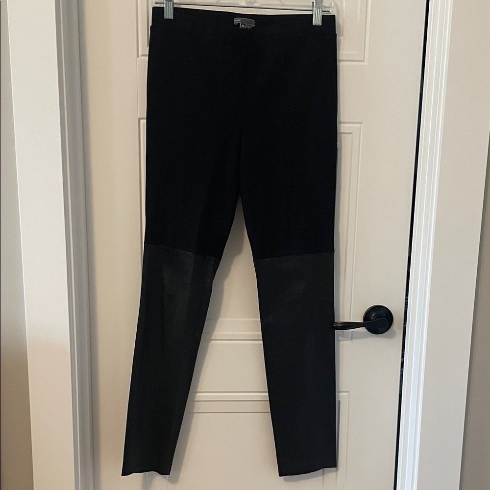 Vince Black Leggings with Bottom Half Leather